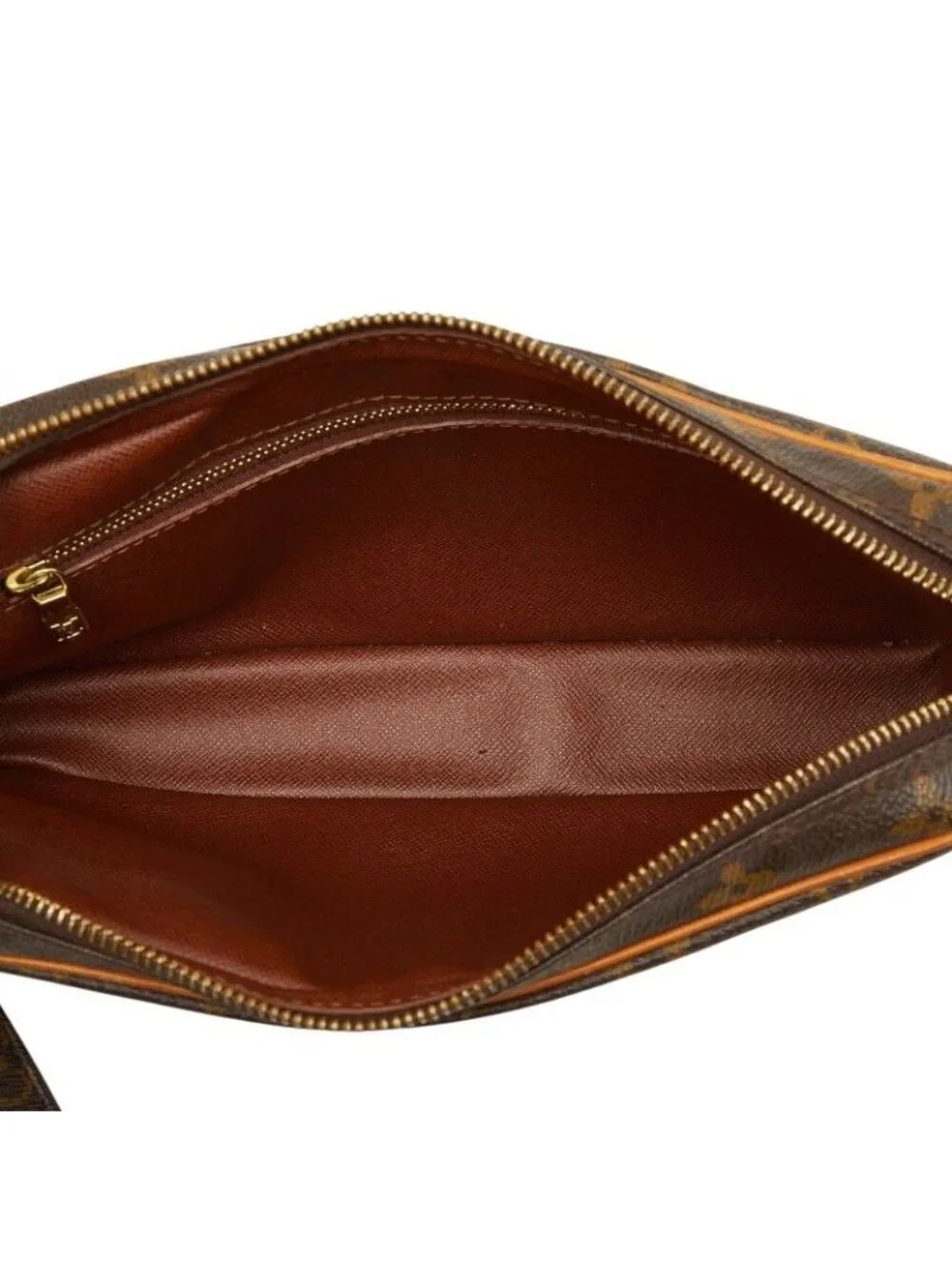Louis Vuitton Monogram Maroulis Dragonne GM Clutch Brown Leather